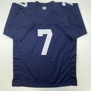 Autographed/Signed Joe Theismann CHOF 2003 Notre Dame Blue College Football Jersey JSA COA