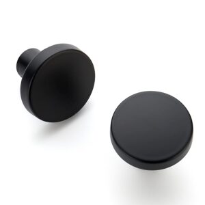 Ravinte 25 Pack Drawer Pulls 1-1/4 Inch Kitchen Cabinet Knobs Solid Round Dresser Drawer Knobs Matte Black Dresser Knobs Drawer Knobs Simple Cabinet Hardware for Cupboard Drawer Pulls