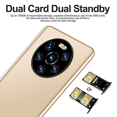 Heayzoki Mobile Phone, 5.45in 512MB+4GB Dual Card Dual Standby Smart Phone,HD Screen and Camera,for mate40 pro.(Gold)