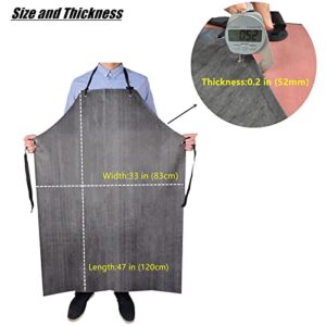 Rubber Apron Waterproof with Thick Rubber Gloves for Men and Women, Heavy Duty Butcher Apron with Adjustable Neck Pad, Chemical Aprons, Long Waterproof Apron for Dishwashing, Cleaning, Lab Work