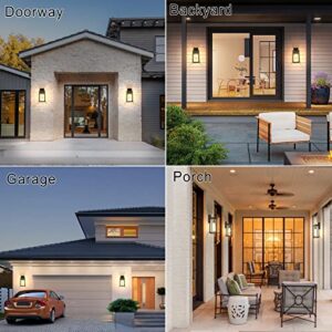 4 Pack Dusk to Dawn Outdoor Wall Light Fixtures, Exterior Light Fixtures Wall Mount, Sensor Porch Lights, Exterior Wall Sconce Lighting, Wall Lamp, Wall Lantern for Doorway, Garage (Bulb Included)