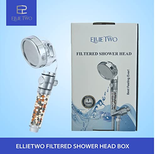 Handheld Filtered Shower Head, Shower Filter for Water Saving, Helps Dry & Itchy Skin, Remove Chlorine & Fluoride, Hard Water Softener, Easy Installation (Full Set)