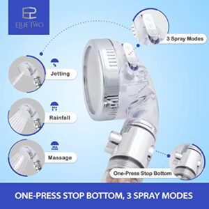 Handheld Filtered Shower Head, Shower Filter for Water Saving, Helps Dry & Itchy Skin, Remove Chlorine & Fluoride, Hard Water Softener, Easy Installation (Full Set)