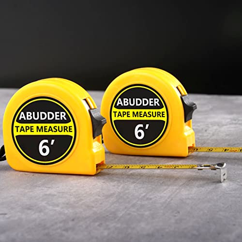 6 Pieces Tape Measures 6 ft,Metric Measuring Tape Retractable, Self-Locking Tape Measurer, Easy Read Imperial/Metric Scale Measurement Tape