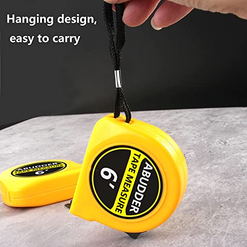 6 Pieces Tape Measures 6 ft,Metric Measuring Tape Retractable, Self-Locking Tape Measurer, Easy Read Imperial/Metric Scale Measurement Tape