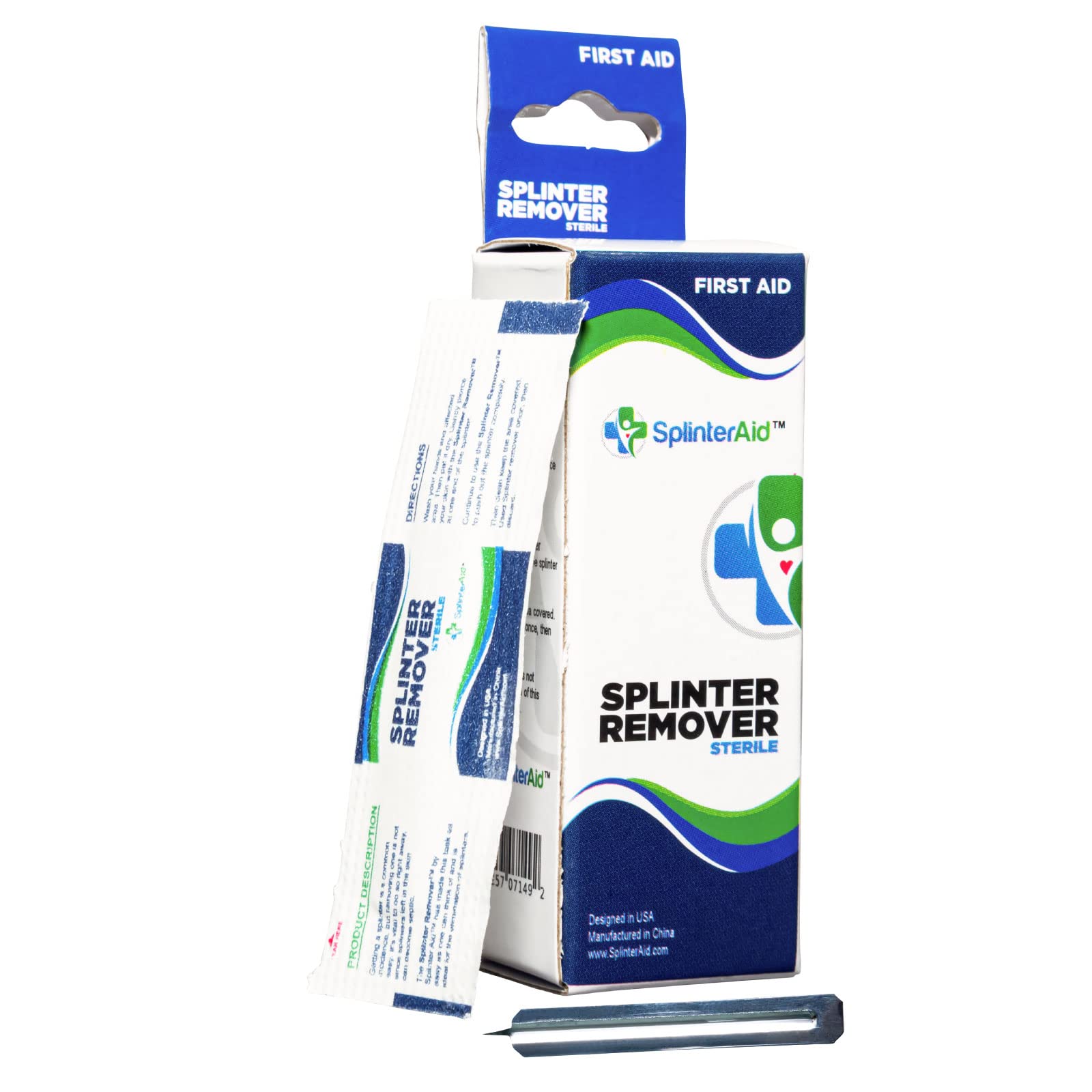 SplinterAid - Painless Splinter Removal Kit | Effortless Quick Splinter Out | Essential First Aid for Outdoors, Home, Travel | Ideal for Camping, Hiking, Woodworking, DIY Supplies | No Tweezers