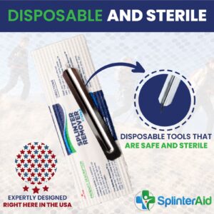 SplinterAid - Painless Splinter Removal Kit | Effortless Quick Splinter Out | Essential First Aid for Outdoors, Home, Travel | Ideal for Camping, Hiking, Woodworking, DIY Supplies | No Tweezers