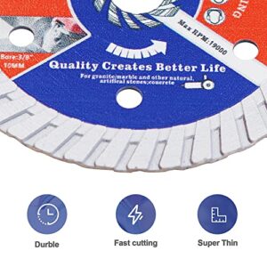 BRSCHNITT Diamond Blade for Concrete Masonry,2pcs 3 Inch (75mm) with Arbor 3/8-Inch (10mm) Dry/Wet Continuous Rim Diamond Cutting Disc for Granite Marble Stone Hard Concrete Reinforced Concrete