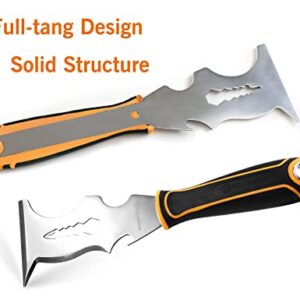 ROLLINGDOG 14 In 1 Painters Tool - Paint Scraper, Putty Knife Scraper Tool with Stainless Steel Blade, Soft Grip Handle and Metal Hammer End (3 Inches)