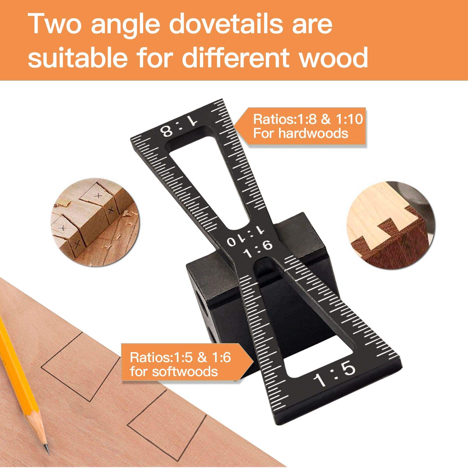 YOSELIN Dovetail Jig Wheel Marking Gauge Plus Set，Micro Adjuster Multifunctional Cutting Wheel Woodworking Scribing, Metric and Imperial Scales, Imperial 1/32 Metric 1mm Accuracy, Wood Marking