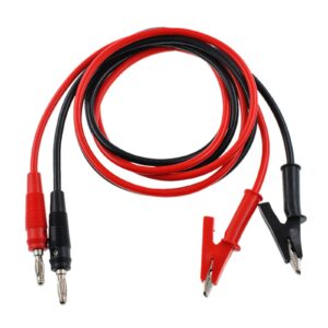 oiyagai 2pcs banana plug and alligator clip test leads use for multimeter or laboratory electric testing work 1m (red + black)