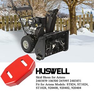 HUSWELL Snowblower Skid Shoes 2 Pack with Mounting Hardware for Ariens Universal 2 Stage Snow Thrower 01028600 02483859 24599 2483859 106500 245995 2483851…