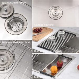 28 Inch Drop In Kitchen Sink Stainless Steel - 28 x 22 inch Drop-in or Topmount Kitchen Sink 16 Gauge Handmade Deep Topmount Kitchen Sink Single Bowl