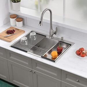 28 Inch Drop In Kitchen Sink Stainless Steel - 28 x 22 inch Drop-in or Topmount Kitchen Sink 16 Gauge Handmade Deep Topmount Kitchen Sink Single Bowl