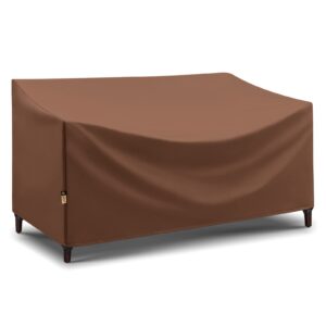 arcedo waterproof patio sofa cover, heavy duty outdoor loveseat cover, outdoor 2 seater bench cover , durable patio furniture cover, 60w x 34d x 30 h inch, brown