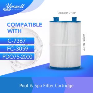 Yoozell YZ672E. Spa Filter Cartridge Compatible with Unicel C-7367 75Sq.ft PDO75-2000 Filbur FC-3059 Tier1 PAS-1223 Dimension One 1561-00 Darlly 70759 1 Pack