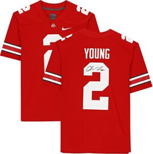 chase young ohio state buckeyes autographed scarlet nike game jersey - autographed college jerseys