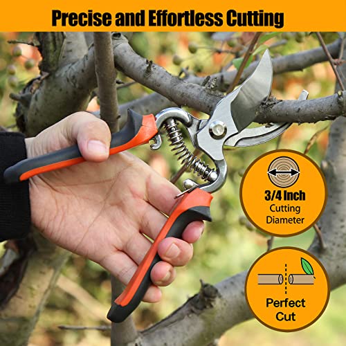 Gardening Shears Garden Clippers, Heavy Duty Tree Trimmers and Rose Pruning Shears, Professional Bypass Pruner Hand Shears, Hedge Clippers for Plants, Garden Tools Gardening Gift