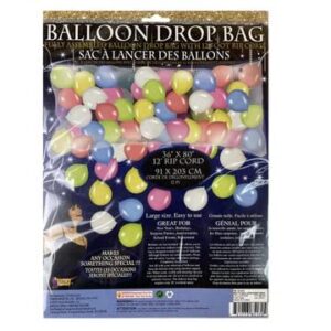 Plastic Balloon Drop Bag, With 12 Foot Rip Cord