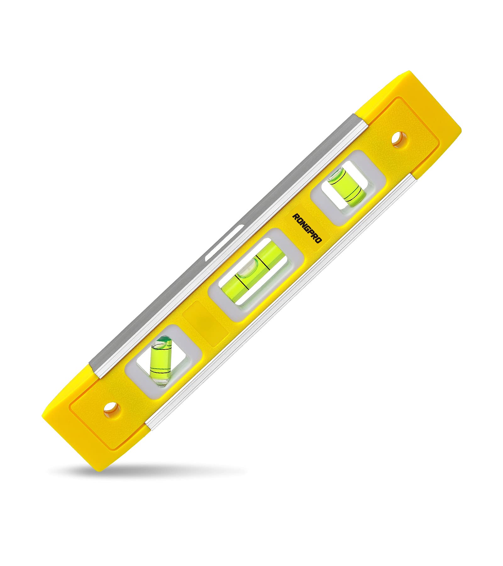 RONGPRO 9 Inch Torpedo Level, Magnetic Box Level with 45°/90°/180° Bubbles, Shock Resistant Bubble Level Tool for Measuring