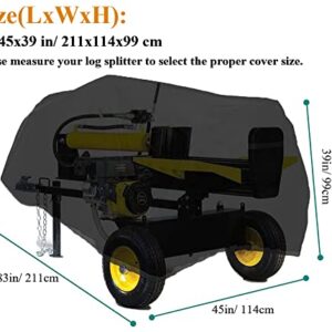 Skyour Log Splitter Cover Waterproof Heavy Duty 420D Oxford Fabric Gas Logging Separator Storage Rain Furniture Covers for 15-37-Ton Electric Wood Log Splitter Cover