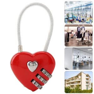 BALITY Combination Lock, 3 Digit Cute Love Padlock Mini Outdoor Combo Gate Lock Travel Luggage Locks Heart Shape Love Lock for Gym Locker, Extracurricular Locker, Home(red)