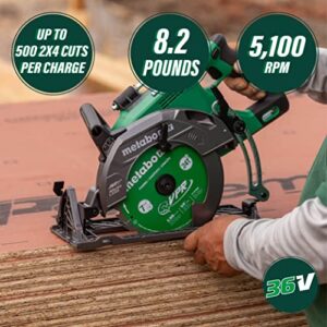 Metabo HPT 36V Cordless 7-1/4" Rear Handle Circular Saw, 500 Cuts Per Charge, Lightweight at 8.2 Lbs