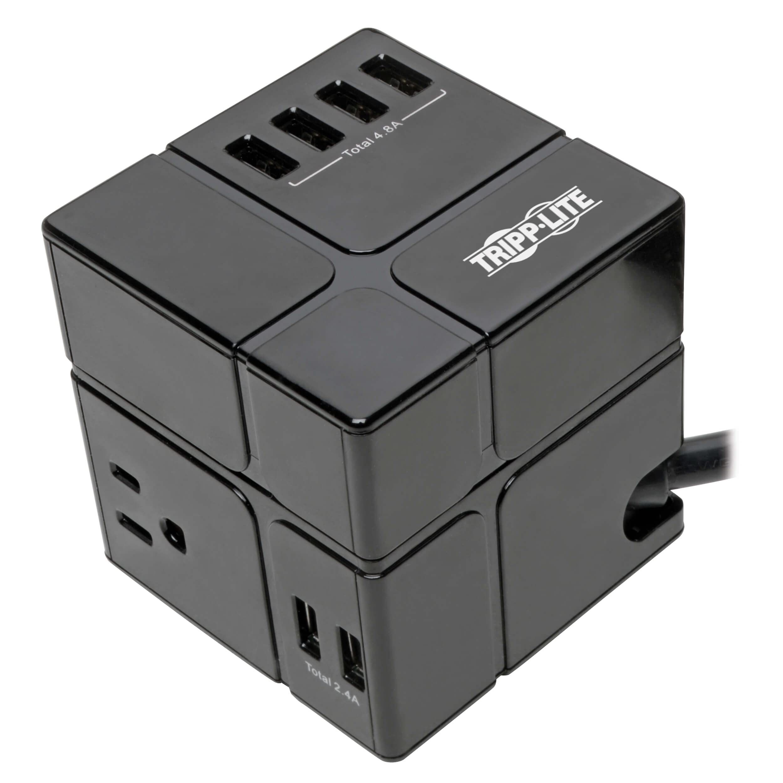 Tripp Lite Safe-IT Cube Surge Protector & Charging, 3-Outlets, 6-USB Ports, 8ft / 2.4M Cord, 50,000 Insurance & Limited Life Manufacturer's Warranty (TLP368CUBEUAM)