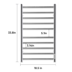 REECOO Towel Warmer Wall-Mounted Electric Towel Racks for Bathroom with Timer, Plug-in and Hardwired Options 24H Thermostatic Stainless Steel Drying Heated Towel Rack Suitable for Homes, Hotels