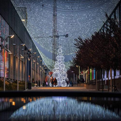 Brightown Christmas Solar String Lights Outdoor, 2 Pack Each 200 LED 72FT 8 Modes, Solar Christmas Light Waterproof for Patio, Backyard, Wedding, Party, Christmas Tree, Decor (White)