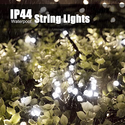 Brightown Christmas Solar String Lights Outdoor, 2 Pack Each 200 LED 72FT 8 Modes, Solar Christmas Light Waterproof for Patio, Backyard, Wedding, Party, Christmas Tree, Decor (White)