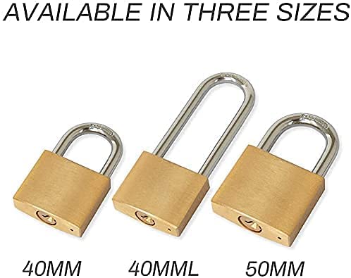 Guliffen Solid Brass Padlock with Key with 1-9/16 in. (40 mm) Wide Lock Body,Keyed Padlock for Sheds, Storage Unit School Gym Locker, Fence, Toolbox, Hasp Storage