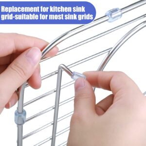 60 Packs Kitchen Sink Rack Feet Sink Rack for Bottom of Sink PVC Sink Protector with Bumpers Protective Sink Cover Farmhouse Sink Accessories Sink Replacement Feet for Kitchen Sink Grid, Clear