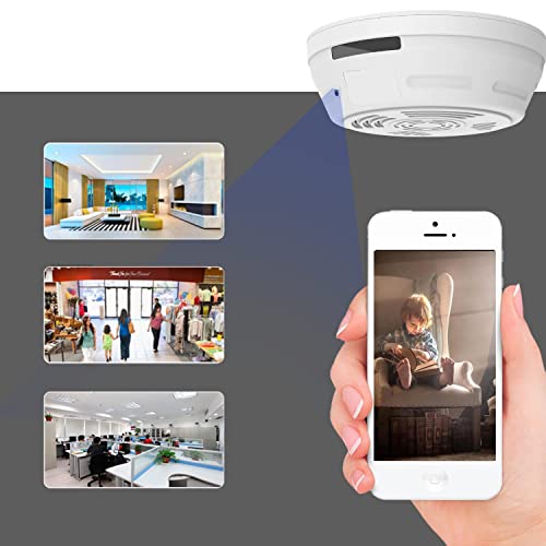 Spy Camera Smoke Detector Hidden Camera - WiFi 180 Days Standby 1080P HD Night Vision PIR Motion Detection Video Recorder Ceiling Nanny Cam