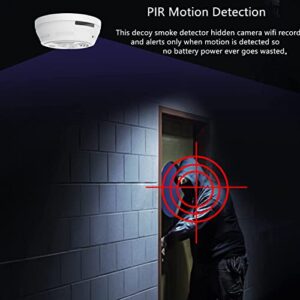 Spy Camera Smoke Detector Hidden Camera - WiFi 180 Days Standby 1080P HD Night Vision PIR Motion Detection Video Recorder Ceiling Nanny Cam