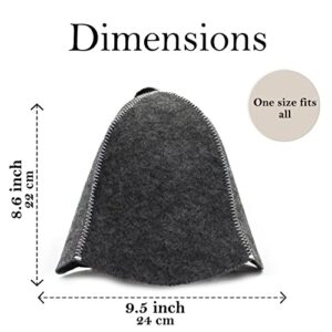 ASKOLD Ukrainian Sauna Hat Gray for Sauna Banya Bath House - Felt Sauna Hat Finnish Ukraine Sauna Hat Russian Banya Hat for Men Sauna Hat for Men