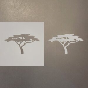 african tree reusable mylar stencil - art craft supplies 4 inch