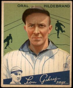 1934 goudey # 38 orval hildebrand cleveland indians (baseball card) vg/ex indians