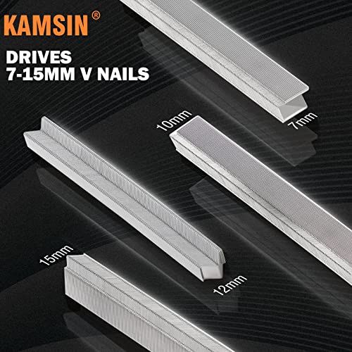 KAMSIN V1015 Pneumatic Picture Frame V Nailer, Fits 5/16'' to 19/32'' (7-15 MM) V Nails, 30 Gauge Air-Powered Frame Joiner for Picture Framing