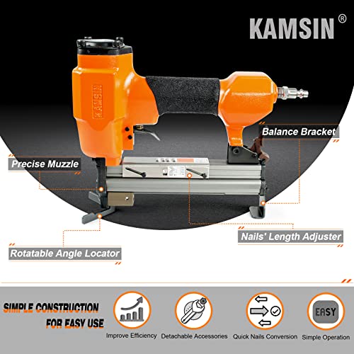 KAMSIN V1015 Pneumatic Picture Frame V Nailer, Fits 5/16'' to 19/32'' (7-15 MM) V Nails, 30 Gauge Air-Powered Frame Joiner for Picture Framing