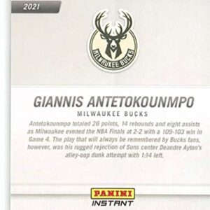 2021 Panini NBA Champions Milwaukee Bucks #22 Giannis Antetokounmpo Highlight Official NBA Basketball Card Commeorating the Bucks Championship season in Raw (NM or Better) Condition