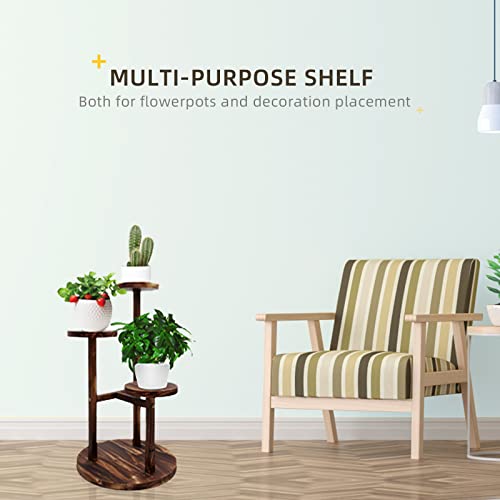 Myuilor Plant Stand, Wood Corner Plant Shelf for Indoor Multiple Plants, 3 Tiered Tall Plant Holder Flower Planter Display Rack for Living Room Balcony Outdoor Patio Garden