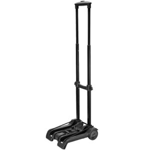 sehoi black folding hand truck, 110 lbs capacity 2 wheels heavy duty solid construction trolley, portable fold up, luggage cart for luggage, shopping, moving
