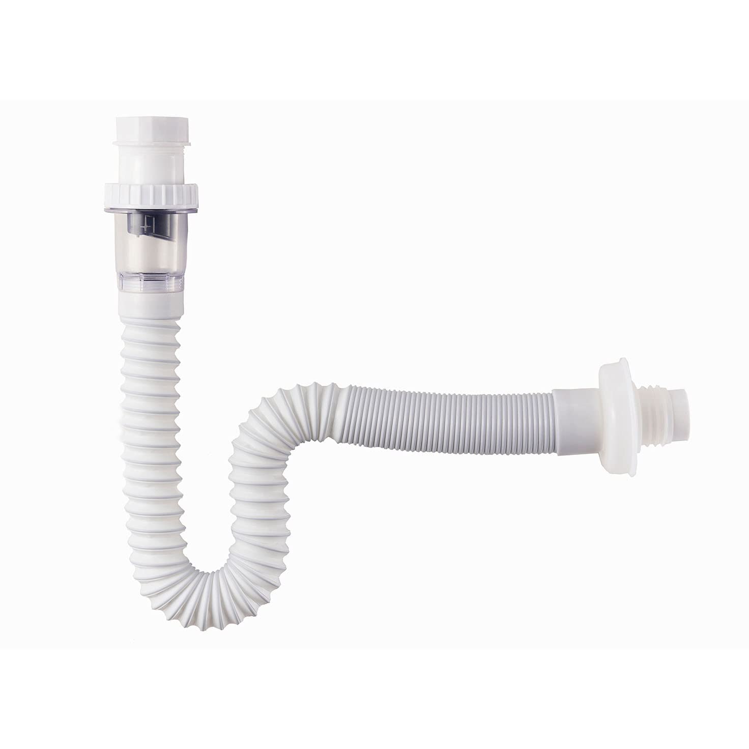 Leirsdam 1-1/4" Expandable Flexible Universal Drain, Odor Resistant Universal Washbasin S Tube Sink Drain Tube P Trap Tube, White