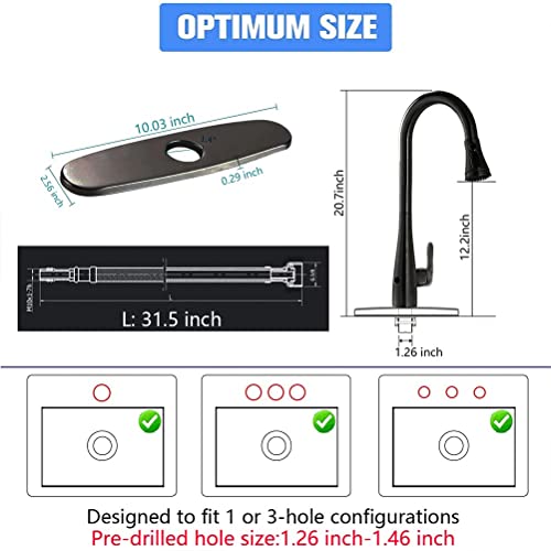 Touchless Kitchen Faucet Automatic Motion Sensor Activated Hands-Free Kitchen Sink Faucets 4Mode Pull Down Sprayer One/3 Hole Deck Plate, Kitchen Faucet for Sink w/ Smart Sensor, Auto Off