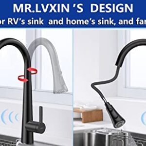 Touchless Kitchen Faucet Automatic Motion Sensor Activated Hands-Free Kitchen Sink Faucets 4Mode Pull Down Sprayer One/3 Hole Deck Plate, Kitchen Faucet for Sink w/ Smart Sensor, Auto Off