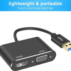 USB 3.0 to HDMI &VGA Display Adapter HD 1080P Video Converter for Laptop Notebook Computer Windows 7/8/10