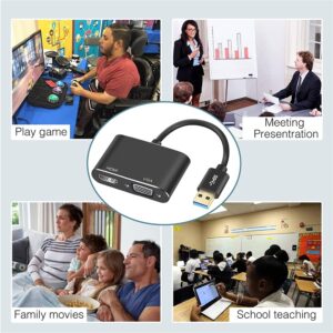 USB 3.0 to HDMI &VGA Display Adapter HD 1080P Video Converter for Laptop Notebook Computer Windows 7/8/10