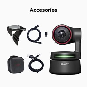 OBSBOT Tiny PTZ 4K Webcam, AI Powered Framing & Autofocus, 4K Video Conference Camera with Dual Omni-Directional Microphones, Auto tracking with 2 axis gimbal,HDR,60 FPS,Low-Light Correction,Streaming