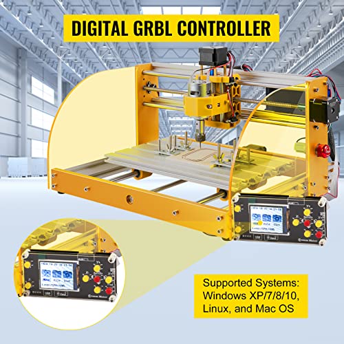 VEVOR CNC Router Machine, 3018 w/GRBL Offline Control, Limit Switches & Emergency-Stop, PCB PVC Wood leather Engraving Machine, Dustproof Safe Acrylic Baffle, XYZ Working Area 300 x 180 x 45mm